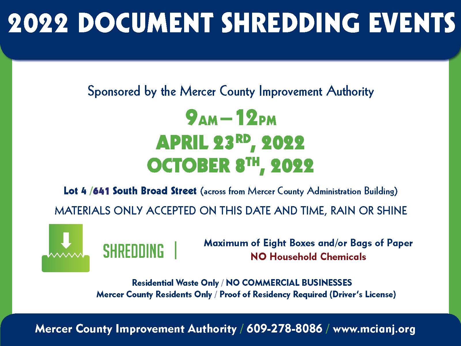 Ewing New Jersey Shredding Events in the Pipeline October 8th and 15th