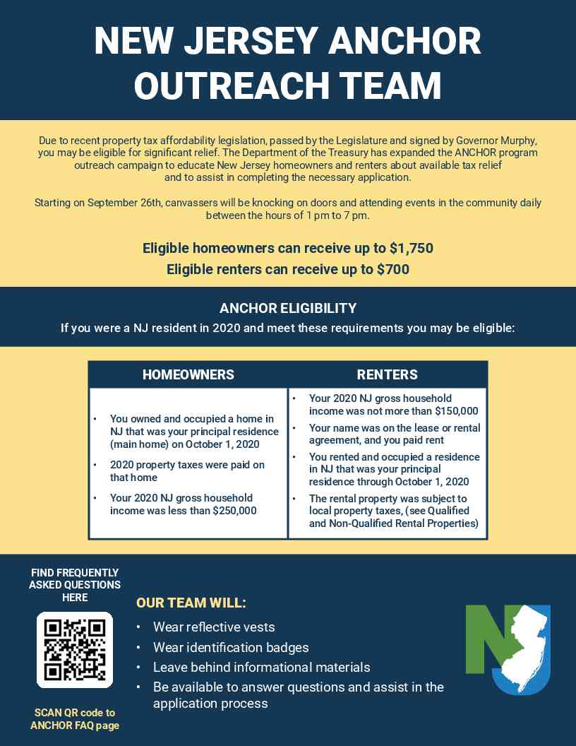 Ewing New Jersey New Jersey ANCHOR Outreach Team Information